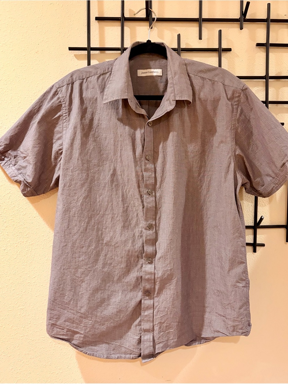 James Campbell Gray Short-Sleeve Button-Down Shirt
